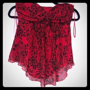 Express cheetah strapless blouse